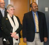 IMAGE: Wolfgang Losert, PhD, of UMCP, Lisa Shulman, MD, of the SOM, and Amitabh Varshney, PhD, of UMCP listen as their 2015 grant awards are announced.